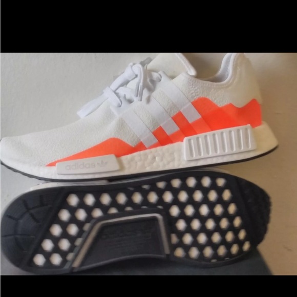 Adidas Originals NMD_R1 White Solar Orange Size 12.5 - Picture 10 of 11